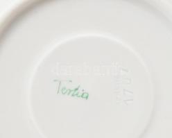 Herendi Tertia teás csésze aljjal. Kézzel festett, jelzett, hibátlan