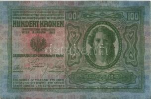 1912. 100K piros "Magyarország" körbélyegzővel (2x) egymásutáni sorszámmal T:I,I-