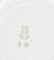 Zsolnay mokkás készlet. Négy személyes Kézzel festett, kopott, cukortartó tetejéről a gomb hiányzik