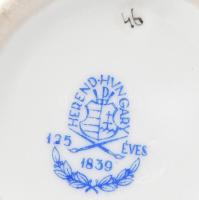 Herendi porcelán virág mintás váza. Kézzel festett, jelzett, hibátlan 18 cm