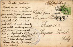 1915 Budapest VII. Erzsébet körút, Leszámítoló és pénzváltó bank, Leopold Gyula üzlete, villamosok +...