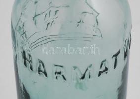 cca 1940 Harmatvíz ásványvíz feliratos csatos üveg, jó állapotban 25 cm
