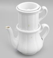 Epiag fajansz teafőző edény három részes. a kiöntő kissé sérült össz 22 cm