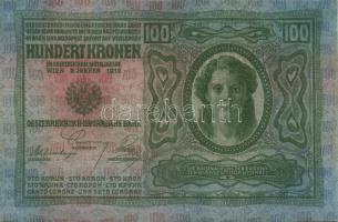 1912. 100K piros "Magyarország" körbélyegzővel (2x) egymásutáni sorszámmal T:I,I-