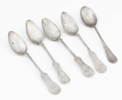 Ezüst(Ag) teáskanál, jelzett, h: 14,5 cm, 128,1 g