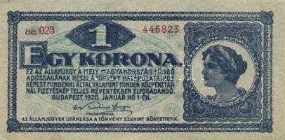 1920. 1K (2x) egymásutáni sorszámokkal T:I,I-