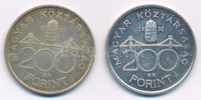 1992-1993. 200Ft Ag "MNB" (2xklf) T:AU,XF patina
Adamo F13