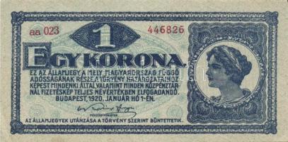 1920. 1K (2x) egymásutáni sorszámokkal T:I,I-