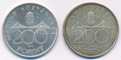 1994. 200Ft Ag "Deák" (2x) T:AU,XF patina
Adamo F13.1