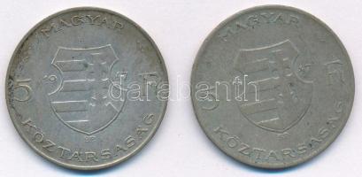1947. 5Ft Ag "Kossuth" (2x) T:VF,F patina
Adamo F8.1