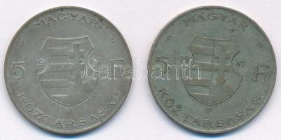1947. 5Ft Ag "Kossuth" (2x) T:VF,F patina
Adamo F8.1