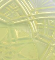 2 db uránzöld kristály tálka, kissé karcos, d: 14 cm