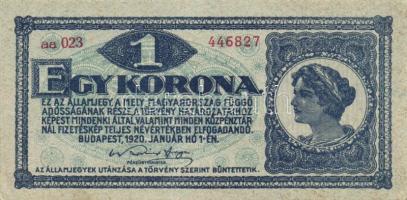 1920. 1K (3x) egymásutáni sorszámokkal T:I,I-