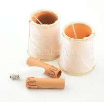 Historizáló kétkarú bronz falikar,iker karok gyertya égők cseppfogóval, két újabbkori aranyszélű pap...