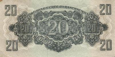 1944. 20P "V.H." (2x) egymásutáni sorszámokkal T:I- Sarokhiba