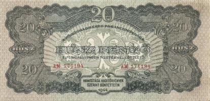 1944. 20P "V.H." (3x) egymásutáni sorszámokkal T:I,I-