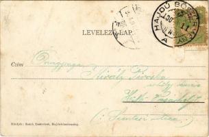 1904 Hajduböszörmény, Kálvin téri református templom, gőzmalom. Kiadják Reich Testvérek (felületi sé...