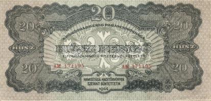 1944. 20P "V.H." (3x) egymásutáni sorszámokkal T:I,I-