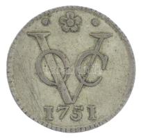 Holland Kelet-India 1751. 1d Cu ezüstözött? T:VF Netherlands East Indies 1751. 1 Duit Cu silvered? C:VF