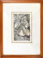 Badacsonyi Sándor (1949-2016): Madarász (II). Rézkarc, papír, jelzett, művészpéldány E.A. VII/VII sz...