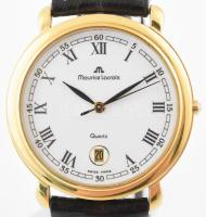 Maurice Lacroix kvarc karóra, elem nélkül, jelzett bőr szíjjal. d: 35 mm