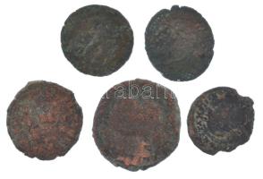 Római Birodalom 5db-os bronz érmetétel T:VF,F Roman Empire 5pcs bronze coin lot C:VF,F