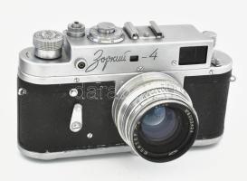Zorkij-4 retro szovjet fényképezőgép, Jupiter 8 2/50 objektívvel, eredeti bőr tokjában, jó állapotba...
