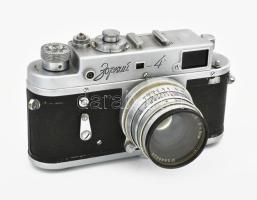Zorkij-4 retro szovjet fényképezőgép, Jupiter 8 2/50 objektívvel, eredeti bőr tokjában, jó állapotba...