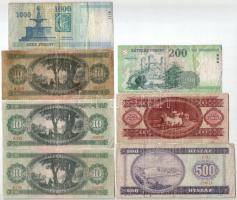 1962. 10Ft (2x) + 1969. 10Ft + 1975. 500Ft + 1980. 100Ft + 2007. 200Ft + 2010. 1000Ft T:III- szakadá...