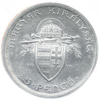 1938. 5P Ag "Szent István" T:1- kis ü.
Adamo P8.1