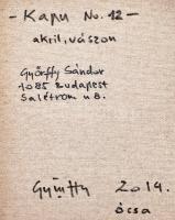 Győrffy Sándor (1951-): Kapu No. 12., 2014. Akril, vászon, jelzett a hátoldalán. 30×30 cm. Reproduká...