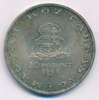 1948. 20Ft Ag "Táncsics" T:2 patina Adamo EM3