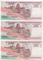 2006. 500Ft "EB" "A forradalom 50. évfordulója 1956. október 23." (3x) T:F