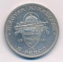 1938. 5P Ag "Szent István" T:1-,2 ph. Adamo P8.1