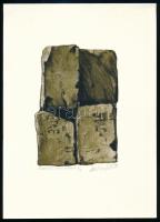 Ábrahám Jakab (1952-): Szabvány, 1998. Ofszet, hidegtű, papír, jelzett, számozott: 1/26, 15x10 cm