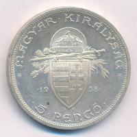 1938. 5P Ag "Szent István" T:1- patina
Adamo P8.1