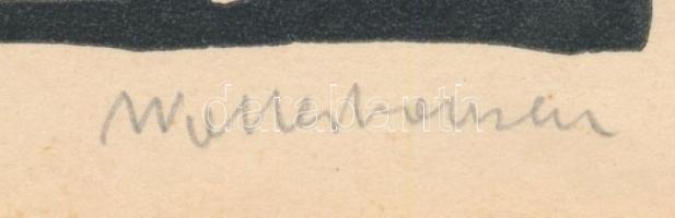 Cselényi Walleshausen Zsigmond (1887-1978): Anya gyermekével. Linómetszet, papír, Jelzett. 14x11,5 c...