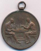Berán Lajos (1883-1943) 1929. 1929. H. vers. kétoldalas bronz sakk díjérem füllel (36mm) T:XF