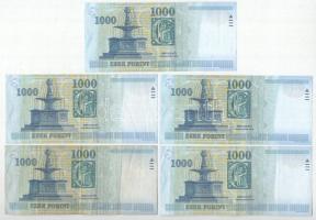 2005. 1000Ft "DA" (2x), "DB", "DC", "DD" T:XF-F nagyrészt sz...