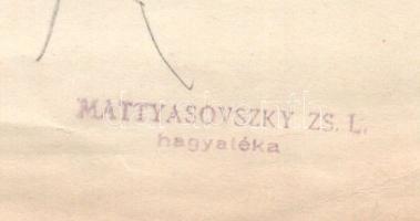 Mattyasovszky-Zsolnay László (1885-1935): Álló női akt tanulmányok. Ceruza, papír. Hagyatéki pecsétt...