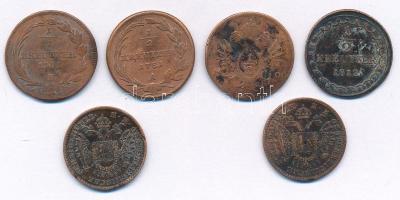 1781A 1/2kr Cu "II. József" + 1781B 1/2kr Cu "II. József" + 1800A 1/2kr Cu &quot...