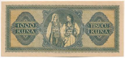 Horvátország / Független Horvát Állam 1943. 1000K T:AU,XF
Croatia / Independent State of Croatia 19...