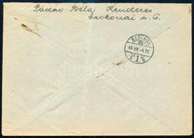 1946 (22. díjszabás) Levél 40 billió P készpénzes bérmentesítéssel, a díjszabás utolsó napján feladv...