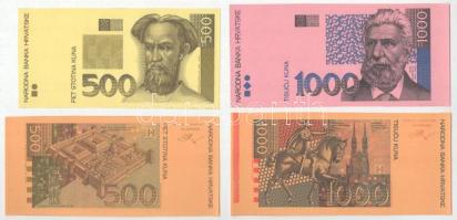 Horvátország 1993 (1994). 5K előlapi színpróba + 20K előlapi színpróba + 50K előlapi színpróba + 200...