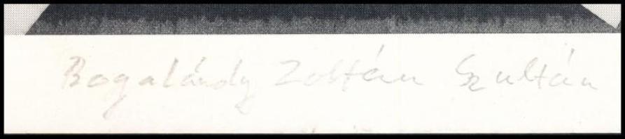 Bogdándy Zoltán Szultán (1953-): Behatolás, 1986. Ofszet, papír, jelzett. Lap alján apró szakadással...