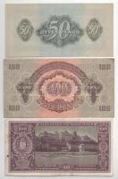 1944. 50P + 100P "A Vörös Hadsereg Parancsnoksága" + 1945. 100P (3x) T:XF-F szép papír