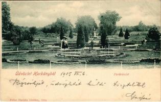 1905 Harkány, park részlet. Kiadja Feiler Mariska (EK)