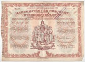 Budapest 1917. "Hadsegítési és Népjóléti nyereménykölcsön" nyereménykötvény 40K-ról, szára...