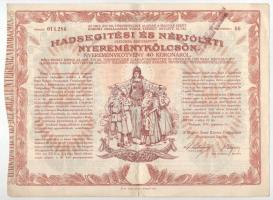 Budapest 1917. "Hadsegítési és Népjóléti nyereménykölcsön" nyereménykötvény 40K-ról, szára...