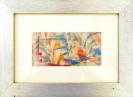 Ruzicskay György (1896-1993): Kompozíció. Vegyes technika, papír, jelzett, 9,5x19,5 cm. Dekoratív, ü...